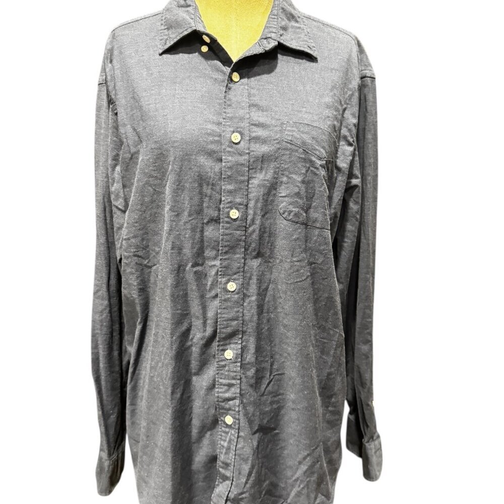 Faherty Supima Cotton Button-Up Shirt | Size XL | Gray | MSRP $168